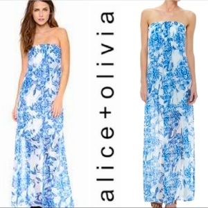 Alice + Olivia strapless maxi